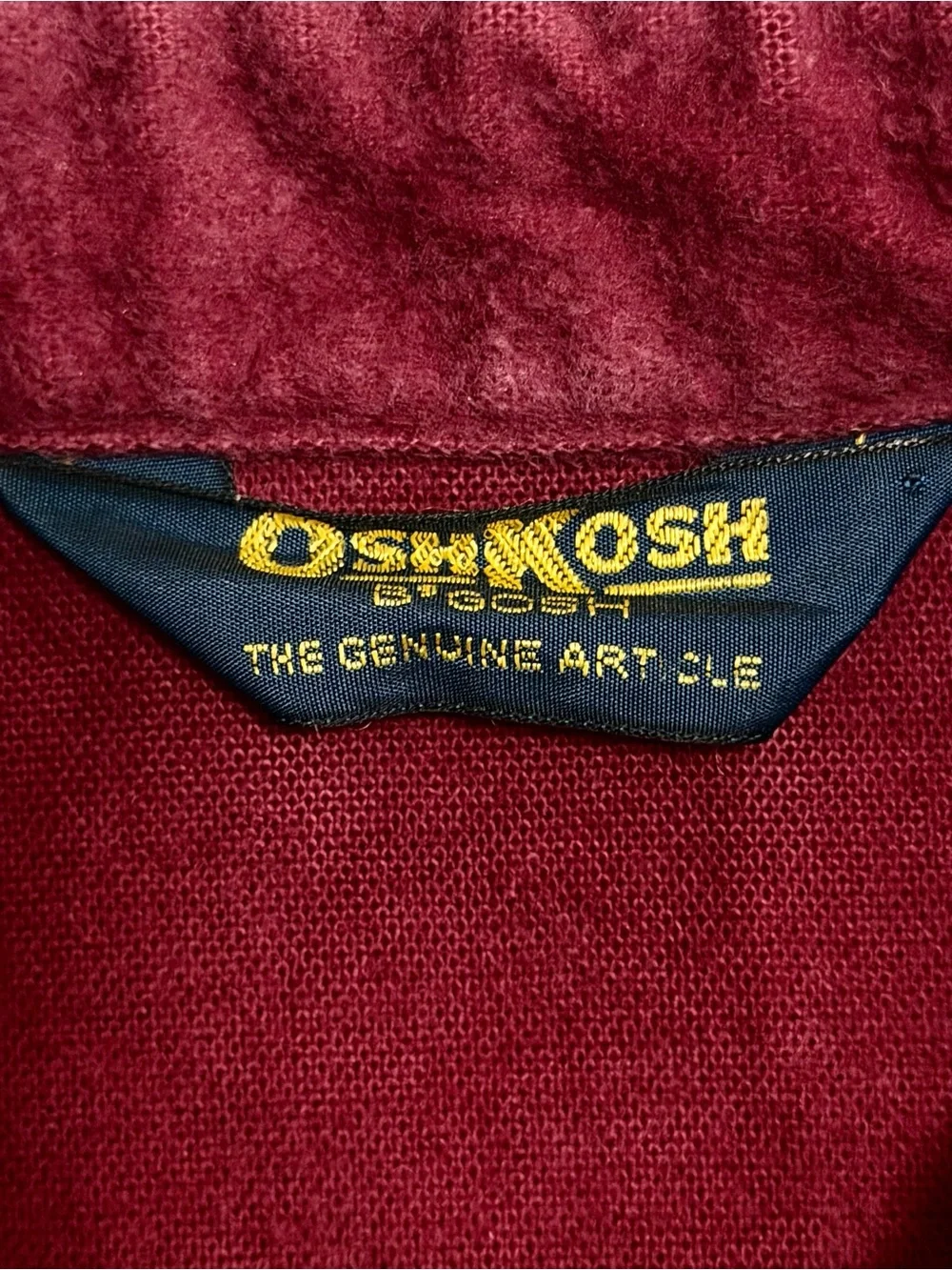 Vintage Oshkosh B’gosh Button Up Casual Wool Shirt Maroon Boys Size L